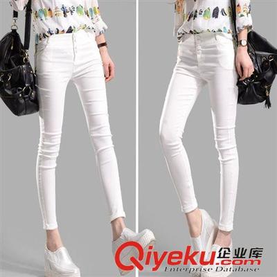 2015夏季新款韓版小腳褲：彈力顯瘦，雙排扣設計引領時尚潮流